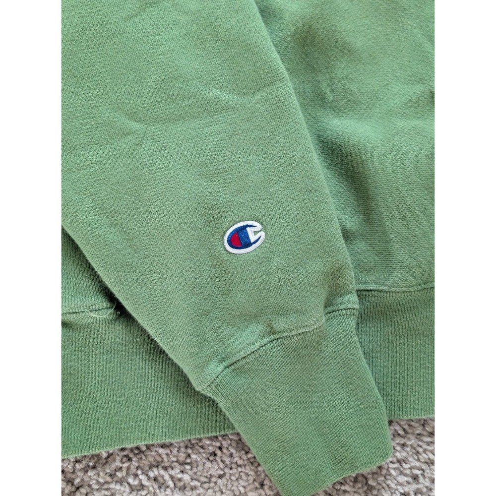 Champion Reverse Weave Hoodie Mens Medium Green Pullover Y2K - Picture 5 of 9